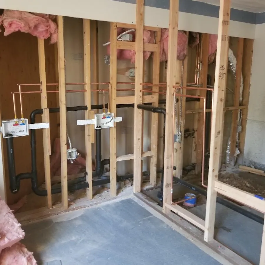 Copper pipe rough-in and plumbing installation in Hutchinson